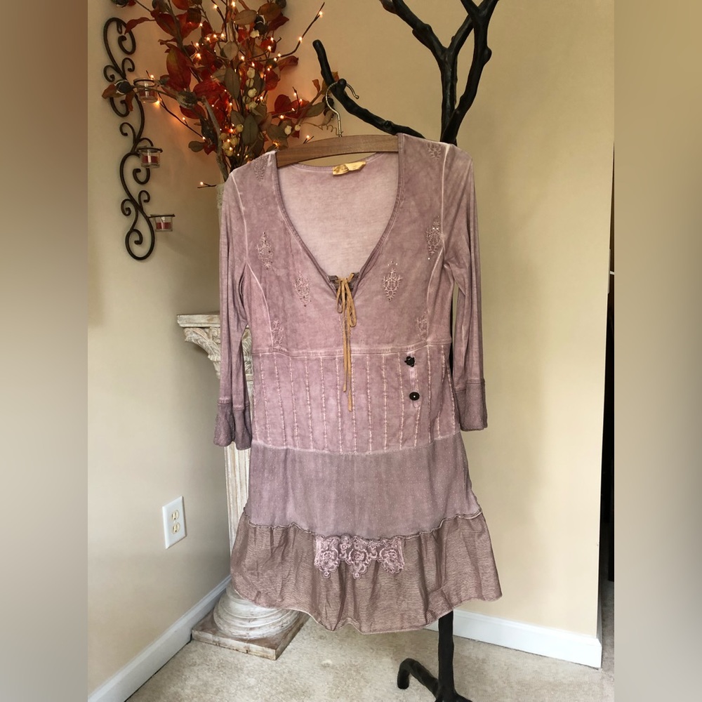 Unusual boho tunic dress Piro S Made in Italy
